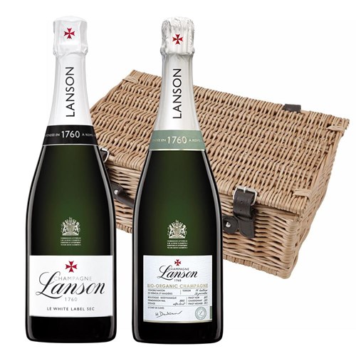 Lanson Le White label Sec & Lanson Le Green Bio Twin Hamper (2x75cl)